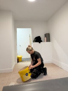 D&P Flooring Ltd femal fitter in progress